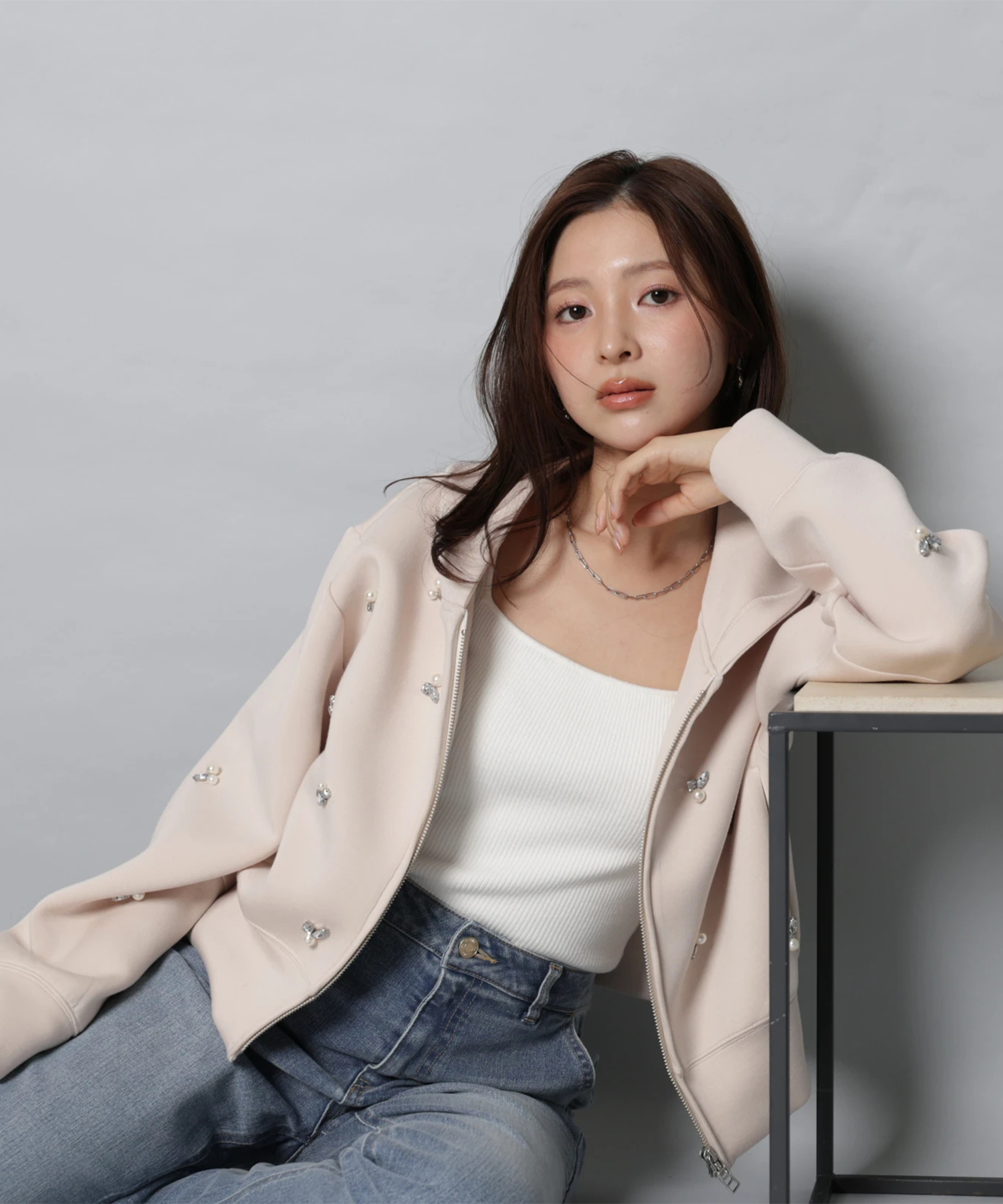 WEB LIMITED]キラキラビジューパーカー | Tシャツ・カットソー