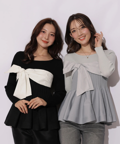 Arpege story限定】オフショルリボンドッキングニット | ニット