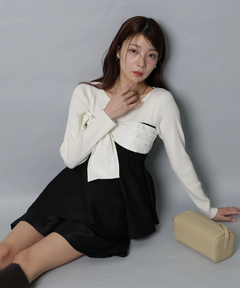 Apuweiser-riche(アプワイザー・リッシェ) |リボンラップペプラムニット