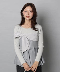 Apuweiser-riche(アプワイザー・リッシェ) |リボンラップペプラムニット