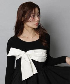 Apuweiser-riche(アプワイザー・リッシェ) |リボンラップペプラムニット