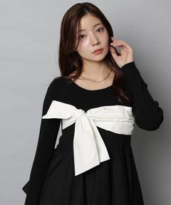 Apuweiser-riche(アプワイザー・リッシェ) |リボンラップペプラムニット