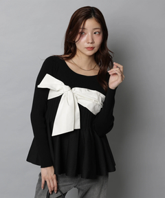 Apuweiser-riche(アプワイザー・リッシェ) |リボンラップペプラムニット