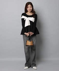 Apuweiser-riche(アプワイザー・リッシェ) |リボンラップペプラムニット