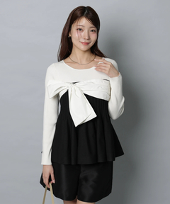 Apuweiser-riche(アプワイザー・リッシェ) |リボンラップペプラムニット