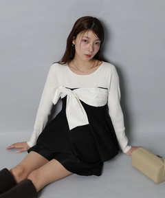 Apuweiser-riche(アプワイザー・リッシェ) |リボンラップペプラムニット