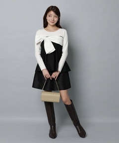 Apuweiser-riche(アプワイザー・リッシェ) |リボンラップペプラムニット