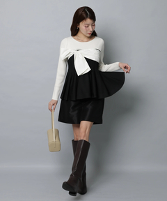 Apuweiser-riche(アプワイザー・リッシェ) |リボンラップペプラムニット