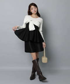 Apuweiser-riche(アプワイザー・リッシェ) |リボンラップペプラムニット