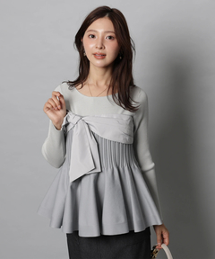 Apuweiser-riche(アプワイザー・リッシェ) |リボンラップペプラムニット