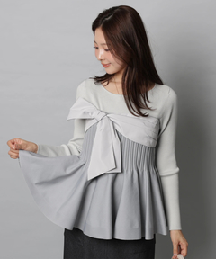 Apuweiser-riche(アプワイザー・リッシェ) |リボンラップペプラムニット