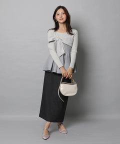 Apuweiser-riche(アプワイザー・リッシェ) |リボンラップペプラムニット