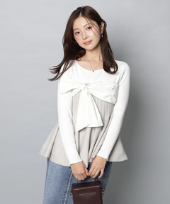 Apuweiser-riche(アプワイザー・リッシェ) |リボンラップペプラムニット