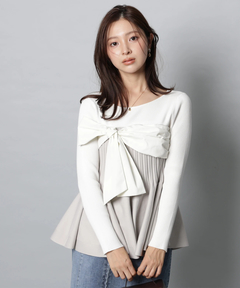 Apuweiser-riche(アプワイザー・リッシェ) |リボンラップペプラムニット