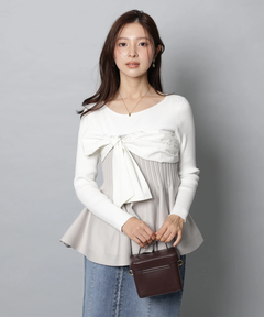 Apuweiser-riche(アプワイザー・リッシェ) |リボンラップペプラムニット