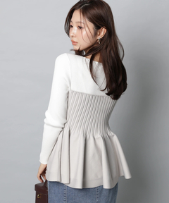 Apuweiser-riche(アプワイザー・リッシェ) |リボンラップペプラムニット