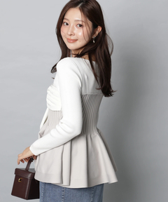 Apuweiser-riche(アプワイザー・リッシェ) |リボンラップペプラムニット