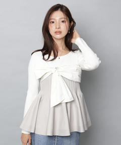 Apuweiser-riche(アプワイザー・リッシェ) |リボンラップペプラムニット