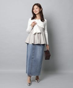 Apuweiser-riche(アプワイザー・リッシェ) |リボンラップペプラムニット