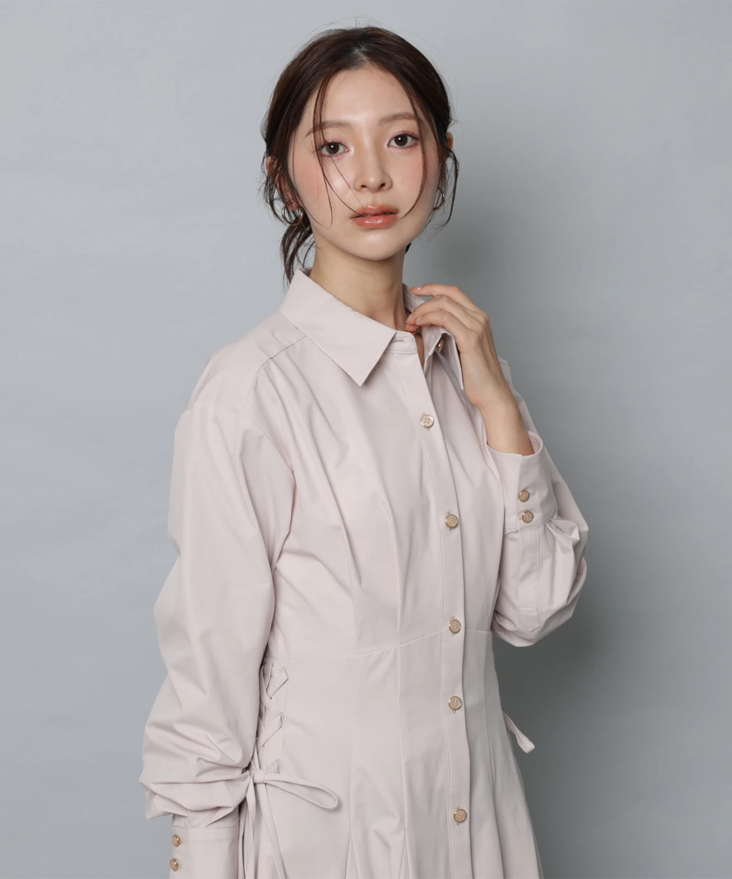 【美品】apuweiser-richeレディシャツワンピース Apuweiser-riche（アプワイザーリッシェ）の「ワークシャツワンピース