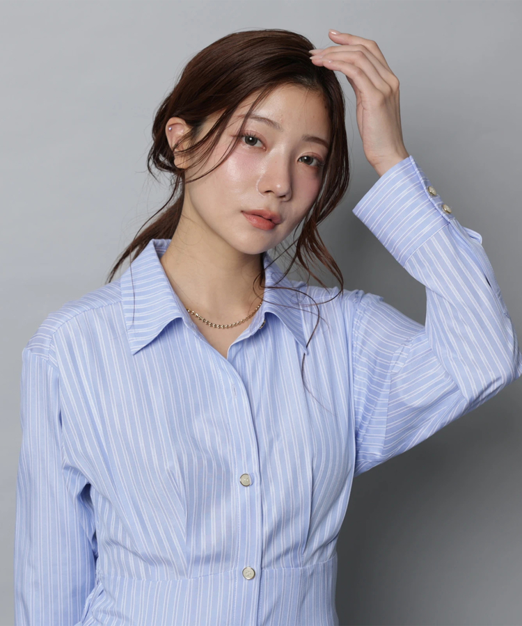 Apuweiser-riche(アプワイザー・リッシェ) |サイドレースアップシャツワンピース