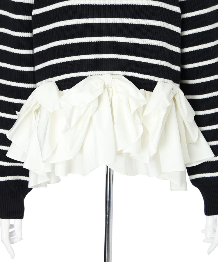 WEB LIMITED］リボンフリルヘムショートニット | ニット | Apuweiser