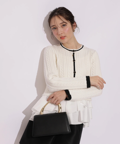 Apuweiser-riche(アプワイザー・リッシェ) |配色ケーブルティアードアンサンブル