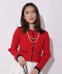 Apuweiser-riche(アプワイザー・リッシェ) |配色ケーブルティアードアンサンブル