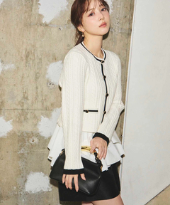 Apuweiser-riche(アプワイザー・リッシェ) |配色ケーブルティアードアンサンブル