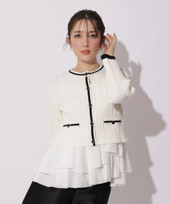 Apuweiser-riche(アプワイザー・リッシェ) |配色ケーブルティアードアンサンブル