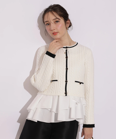 Apuweiser-riche(アプワイザー・リッシェ) |配色ケーブルティアードアンサンブル