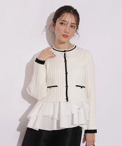 Apuweiser-riche(アプワイザー・リッシェ) |配色ケーブルティアードアンサンブル