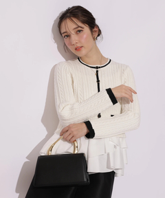 Apuweiser-riche(アプワイザー・リッシェ) |配色ケーブルティアードアンサンブル