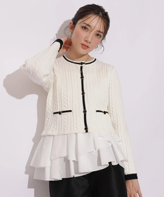 Apuweiser-riche(アプワイザー・リッシェ) |配色ケーブルティアードアンサンブル