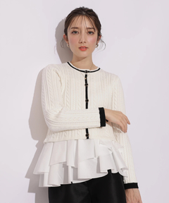 Apuweiser-riche(アプワイザー・リッシェ) |配色ケーブルティアードアンサンブル