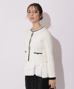 Apuweiser-riche(アプワイザー・リッシェ) |配色ケーブルティアードアンサンブル