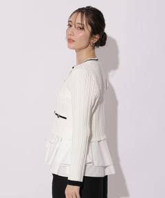 Apuweiser-riche(アプワイザー・リッシェ) |配色ケーブルティアードアンサンブル