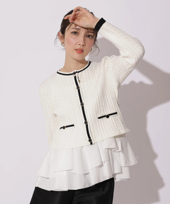 Apuweiser-riche(アプワイザー・リッシェ) |配色ケーブルティアードアンサンブル