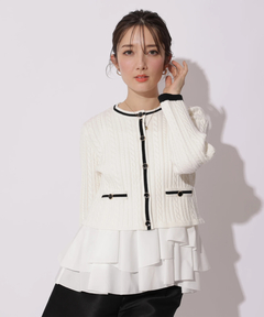 Apuweiser-riche(アプワイザー・リッシェ) |配色ケーブルティアードアンサンブル