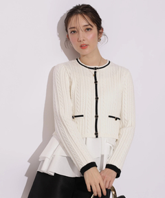 Apuweiser-riche(アプワイザー・リッシェ) |配色ケーブルティアードアンサンブル