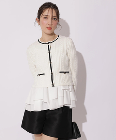 Apuweiser-riche(アプワイザー・リッシェ) |配色ケーブルティアードアンサンブル