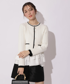 Apuweiser-riche(アプワイザー・リッシェ) |配色ケーブルティアードアンサンブル