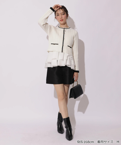 Apuweiser-riche(アプワイザー・リッシェ) |配色ケーブルティアードアンサンブル