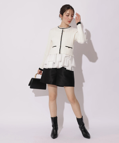 Apuweiser-riche(アプワイザー・リッシェ) |配色ケーブルティアードアンサンブル