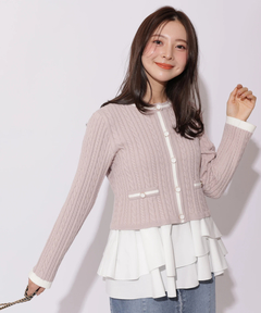 Apuweiser-riche(アプワイザー・リッシェ) |配色ケーブルティアードアンサンブル