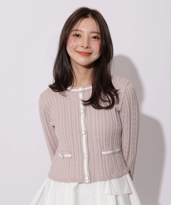 Apuweiser-riche(アプワイザー・リッシェ) |配色ケーブルティアードアンサンブル