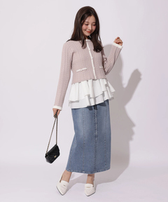 Apuweiser-riche(アプワイザー・リッシェ) |配色ケーブルティアードアンサンブル