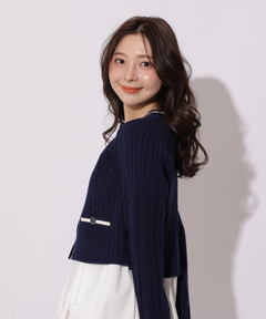 Apuweiser-riche(アプワイザー・リッシェ) |配色ケーブルティアードアンサンブル