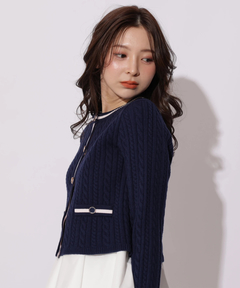 Apuweiser-riche(アプワイザー・リッシェ) |配色ケーブルティアードアンサンブル