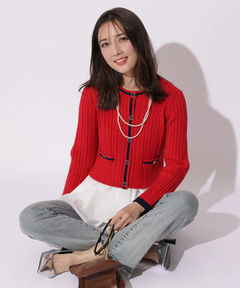 Apuweiser-riche(アプワイザー・リッシェ) |配色ケーブルティアードアンサンブル